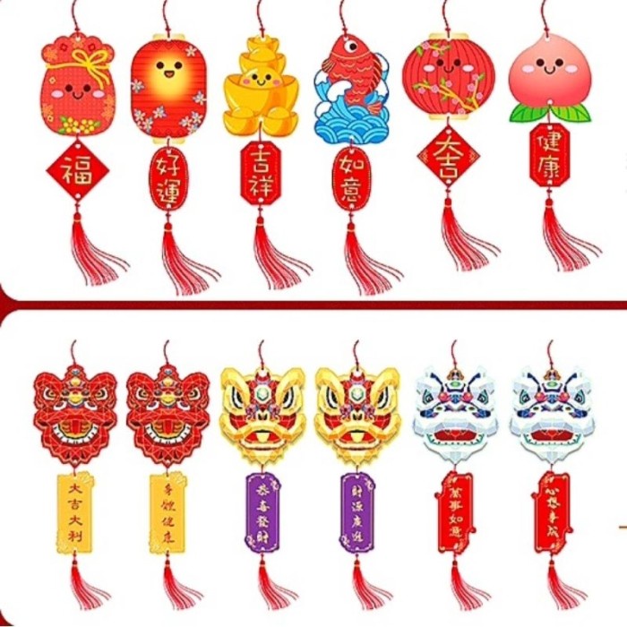 

New! Angpao Gantung Naga Isi 6 Ampao Imlek Hiasan Pohon Meihwa Dekorasi Limited