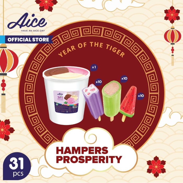 

New! Paket Hampers Imlek CNY Chinese New Year Prosperity Aice Ice Cream 31 Limited