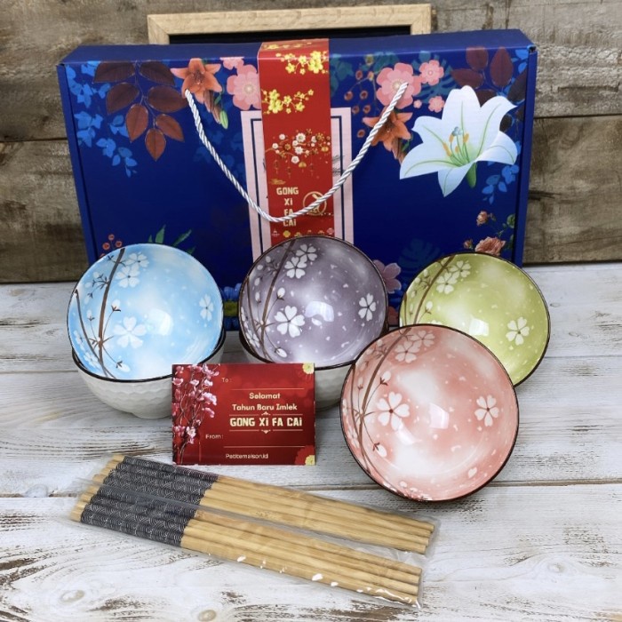 

New! Hampers IMLEK Japanese bowl isi 6 mangkok keramik hadiah souvenir - miyu set Limited