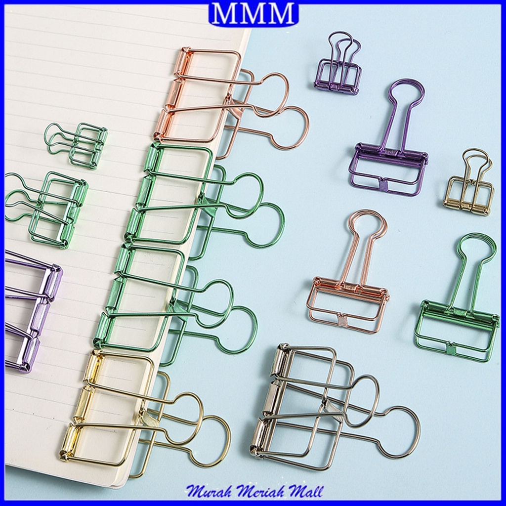 

MMM Klip Penjepit Buku Bahan Metal Penjepit Kertas Binder Paper Clip Besi Warna-Warni Clips Large Medium Small Office Study