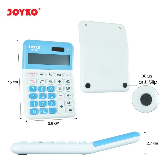 

CALCULATOR / KALKULATOR JOYKO CC-36 / 12 DIGITS / CHECK CORRECT ORIGINAL TERBARU