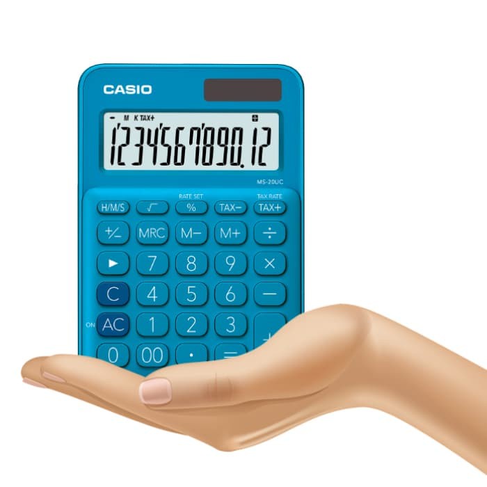 

CASIO COLORFUL CALCULATOR MS-20UC-BLUE ORIGINAL TERBARU