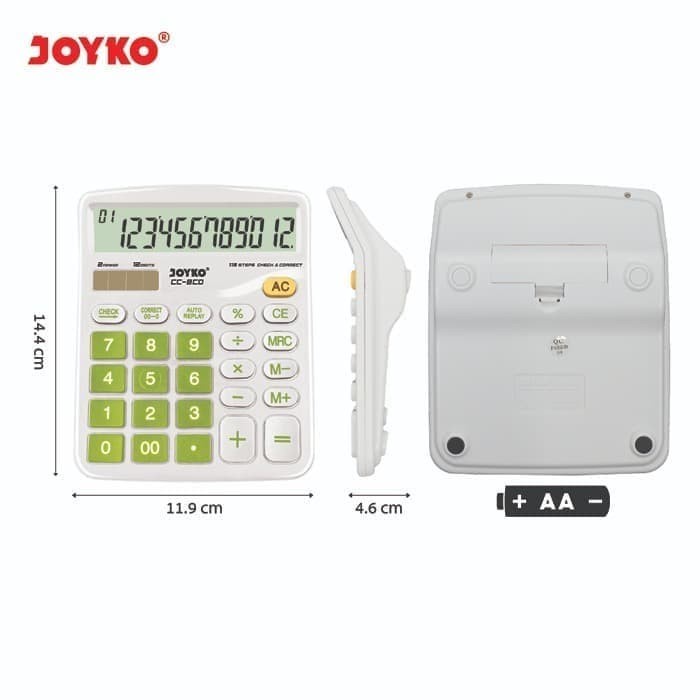 

KALKULATOR/CALCULATOR JOYKO CC-8CO 12 DIGITS CHECK CORRECT ORIGINAL TERBARU