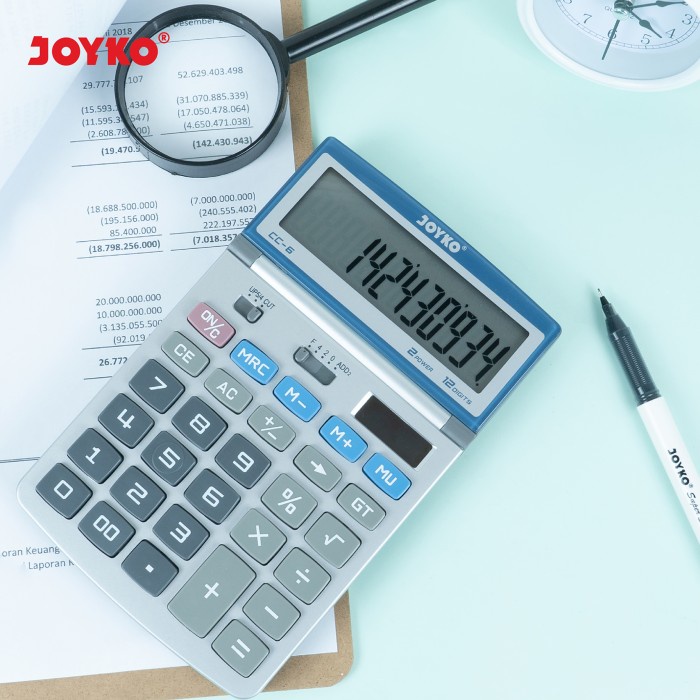 

CALCULATOR / KALKULATOR JOYKO CC-6 / 12 DIGITS ORIGINAL TERBARU