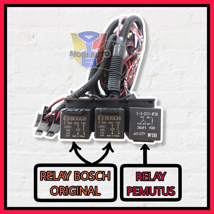 Kabel Relay Set Bosch Lampu H4 Mobil