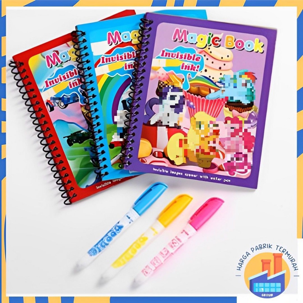 

HPT Magic Water Coloring Book Invisible Ink Buku Gambar Mewarnai Anak Spidol Air