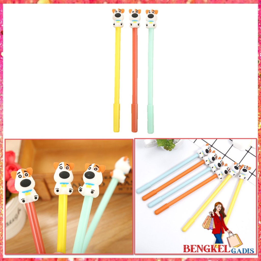 

BG Pulpen Gel Karakter Puppy Lucu 0.5mm Pena Motif Doggy 3d Pen Cute Student Alat Tulis Kantor Sekolah Tinta Cair Ujung Lancip