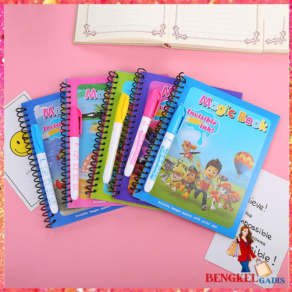 

BG Magic Water Coloring Book Invisible Ink Buku Gambar Mewarnai Anak Spidol Air