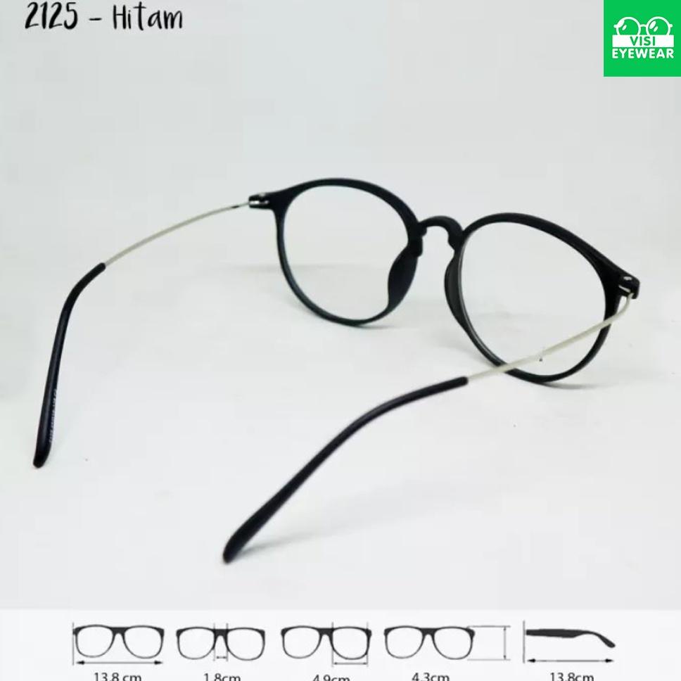 Ready [Promo] Kacamata 2125 Photocromic Anti Radiasi Uv Bahan Plastik Tr90 Lentur Model Oval Pria/Wa