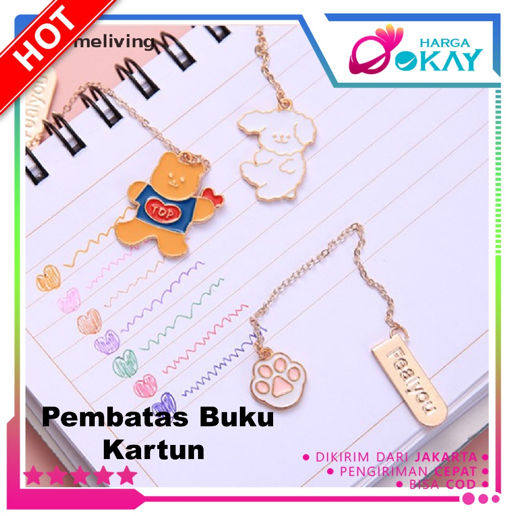 

HO Pembatas Buku Karakter Cartoon Bookmark Paper Clip Besi Motif Kartun Penjepit Buku Dengan Liontin Bahan Metal