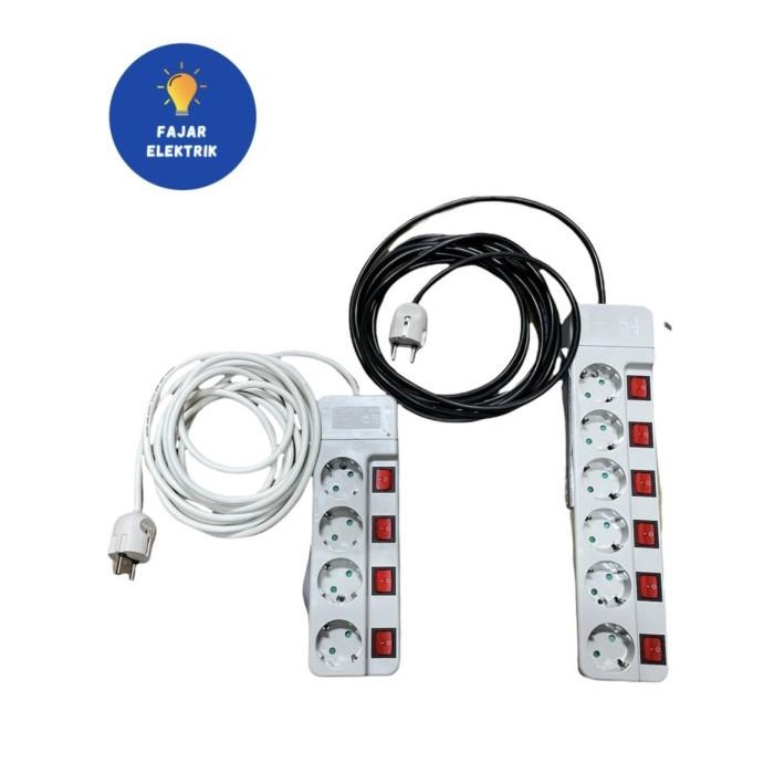STOP KONTAK UTICON 4 6 LUBANG SAKLAR + STEKER UTICON + KABEL ETERNA