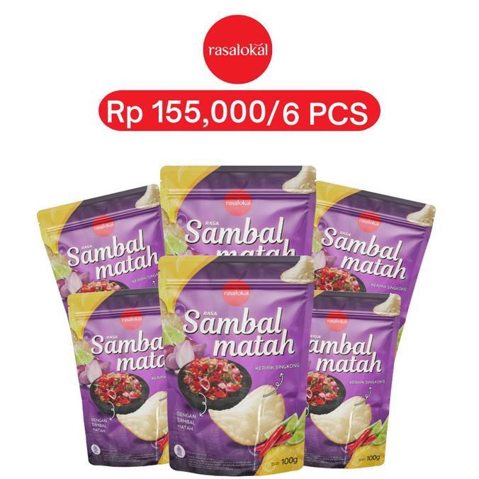 

BIG SALE PAKET HEMAT KERIPIK SINGKONG RASA LOKAL SAMBAL MATAH - 6 PCS !!!!!