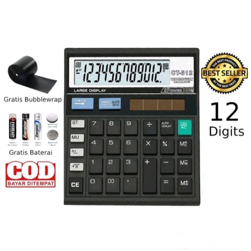 

Kalkulator CITIZEN 12 Digit - Calculator Check Dual Two 2 Power Kalkulator CT-512