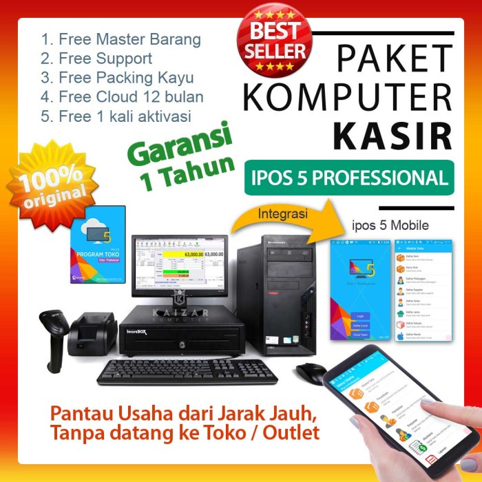 

Paket Kasir Istimewa Distro Minimarketk Toko Retail Ipos 5 Profesional