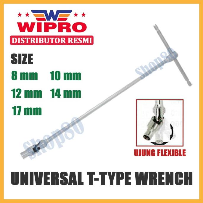 Wipro Kunci Busi Motor Tipe T Panjang FLeksibel 8 10 12 14 17 mm