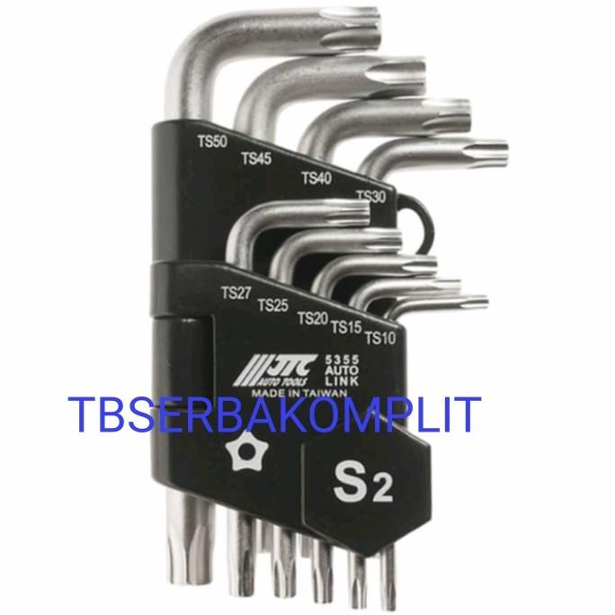 9PCS SHORT STAR KEY SET JTC-5355 KUNCI L BINTANG 5 SEGI LIMA LUBANG