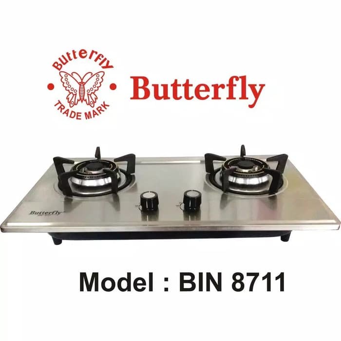 cusss order] Kompor Gas Tanam 2 Tungku Butterfly BIN- 8711 Stainless Steel