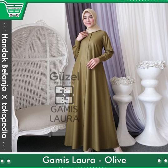 BAJU GAMIS LAURA GUZEL PREMIUM POLOS BAHAN KATUN TOYOBO ORIGINAL GUZEL