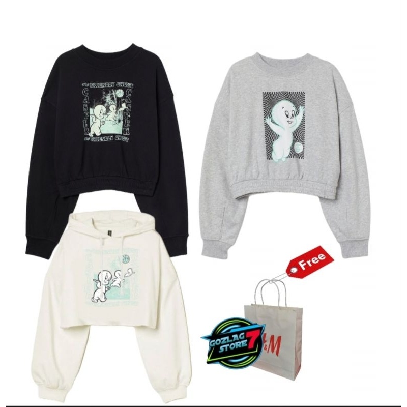 [AMAZED PEOPLE] crop h&m casper crop top lengan panjang crop hnm