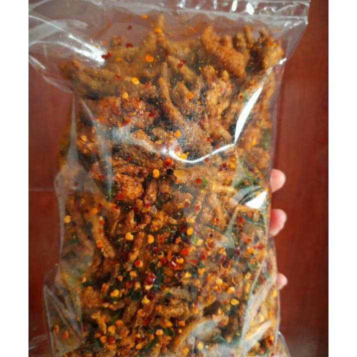 

Keripik Ceker Crispy 500Gr Kriuk Cikruh & Pedas Gurih Jajanan Celan Kerupuk Krispi Renyah