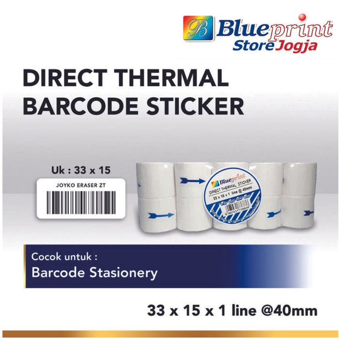 

*****] Direct Thermal Sticker / Label Stiker BLUEPRINT 33x15x1 Line isi 495