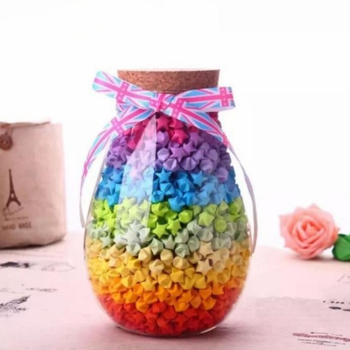 

1030 Lembar Kertas Origami Star Bintang 27 Warna Rainbow Art Craft