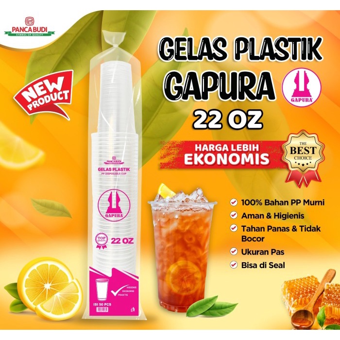 Gelas Plastik Bening Gapura / Gelas Minuman
