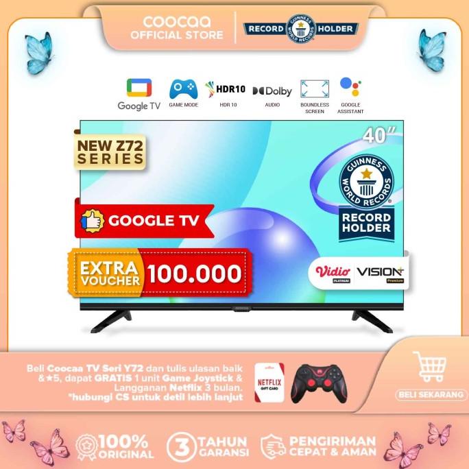 [Google TV] COOCAA 40 Inch Smart TV - WIFI - Flicker Free - (40Z72)