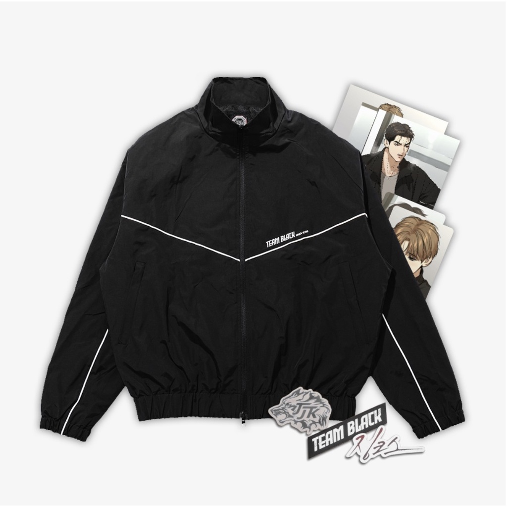 Jacket Tracktop TEAM BLACK Manhwa Jinx | Outfit Joo Jaekyung
