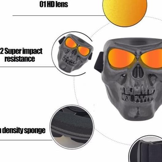 Masker Motor Tog Airsoft Gun Full Face / Masker Tengkorak