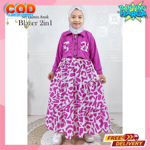 Dres Anak Perempuan Muslimah Fashion Muslim Gamid Kekinian Gamia Anaj Terlaris 2024 Famis Pesta Kond