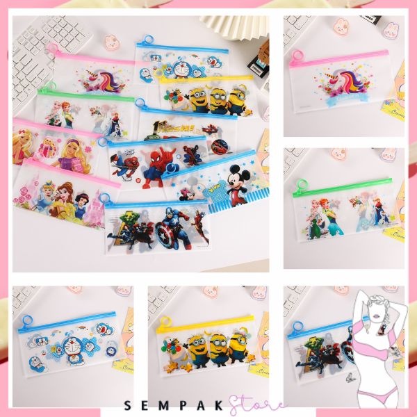 

SS Tempat Pensil Pulpen Transparan Ziplock Karakter Serbaguna Pouch Zip Lock Penyimpanan Kosmetik Pouch Zipper Pencil Case Tempat Penyimpanan Alat Tulis Murah