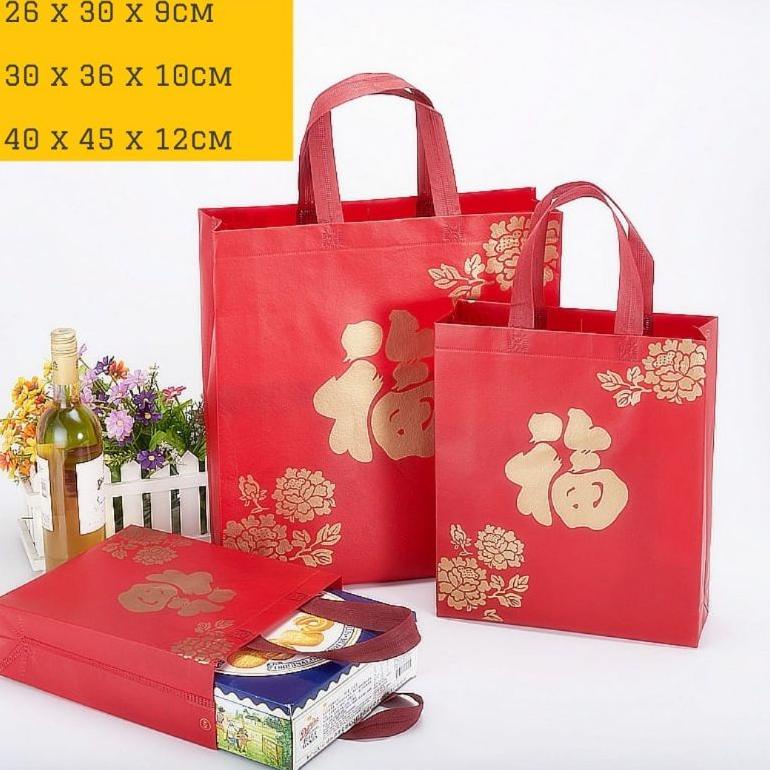 

Sale !! Tas Tenteng Imlek Kain Tas Hamper Souvenir Merah Fu Terlaris
