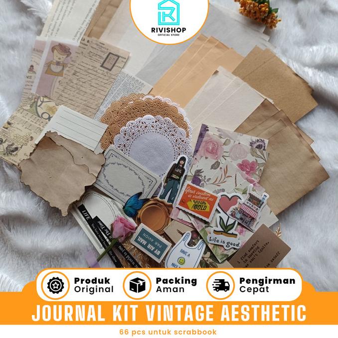 

Journal Kit Vintage Aesthetic 66 Pcs Untuk Scrabbook