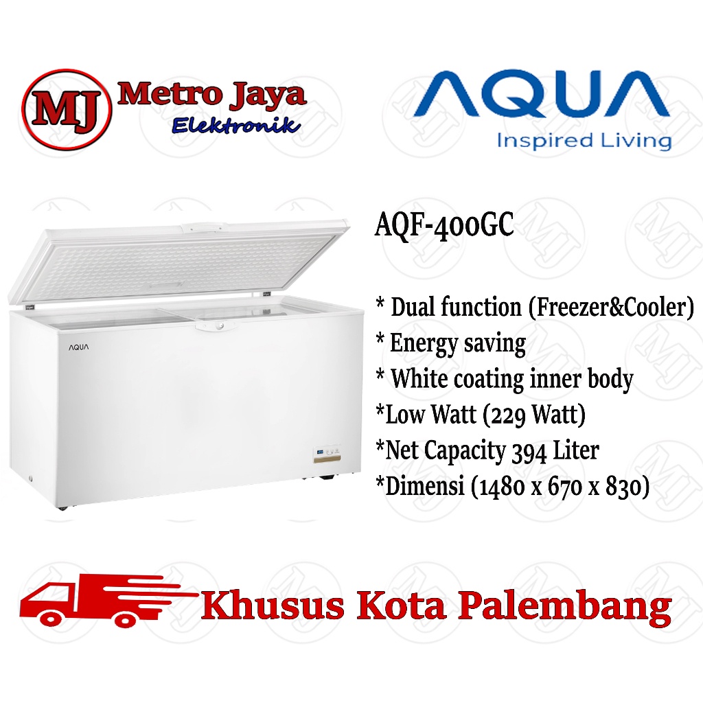 Chest Freezer AQUA AQF-400GC 400 Liter AQF 400 GC Freezer Box AQUA