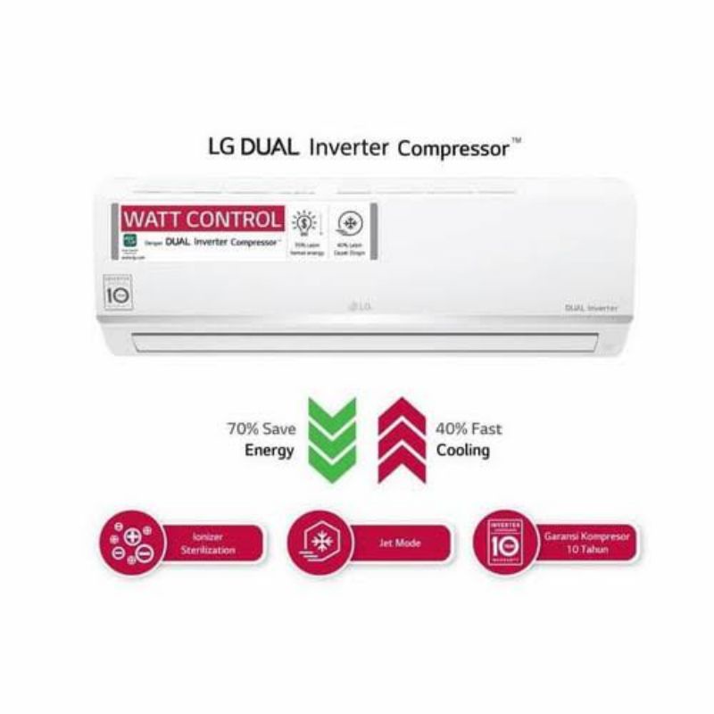 AC LG Dual Inverter 1/2pk - 2pk Inverter Wifi Series with watt control