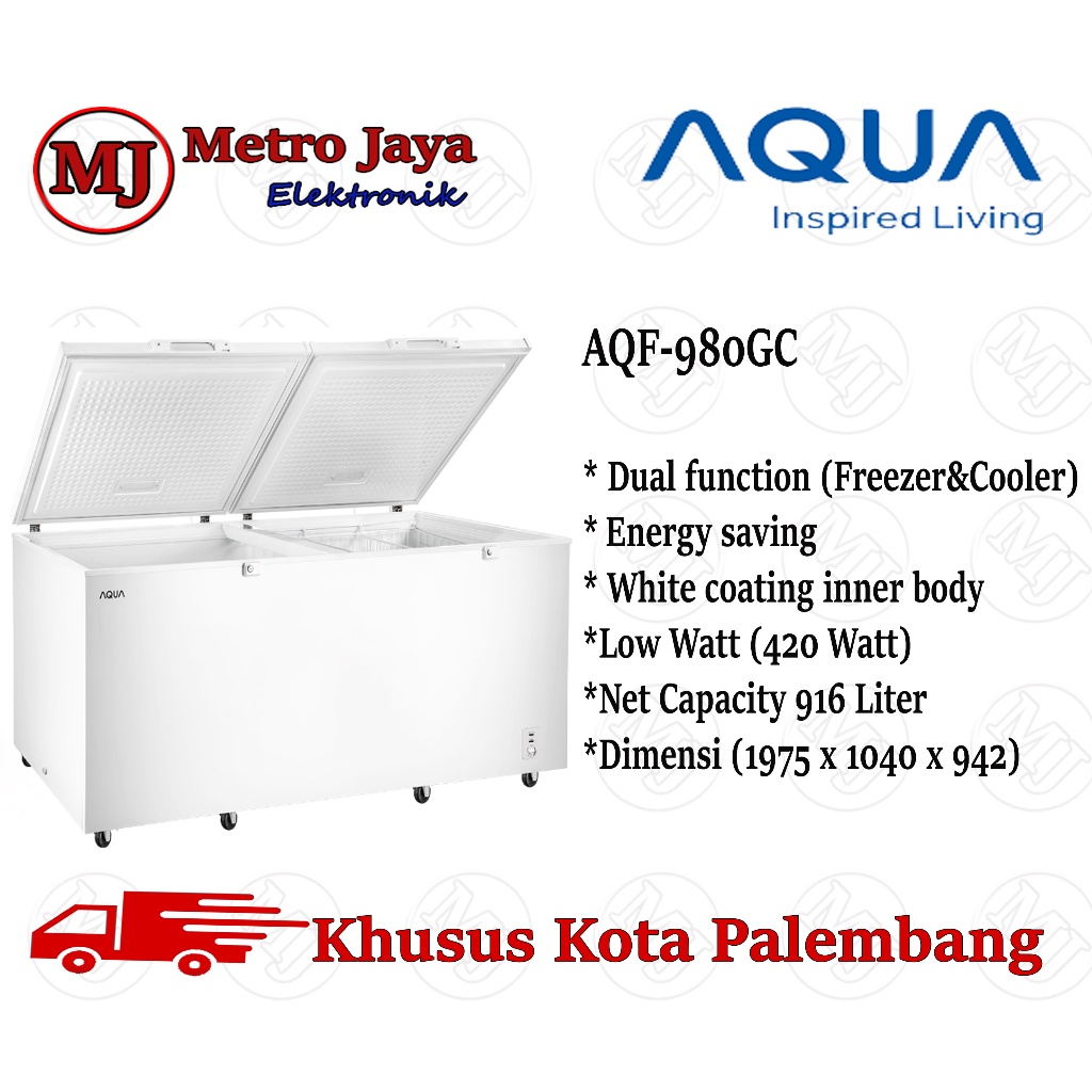 CHEST FREEZER AQUA AQF-980GC 916 Liter AQF 980 GC Box Freezer AQUA