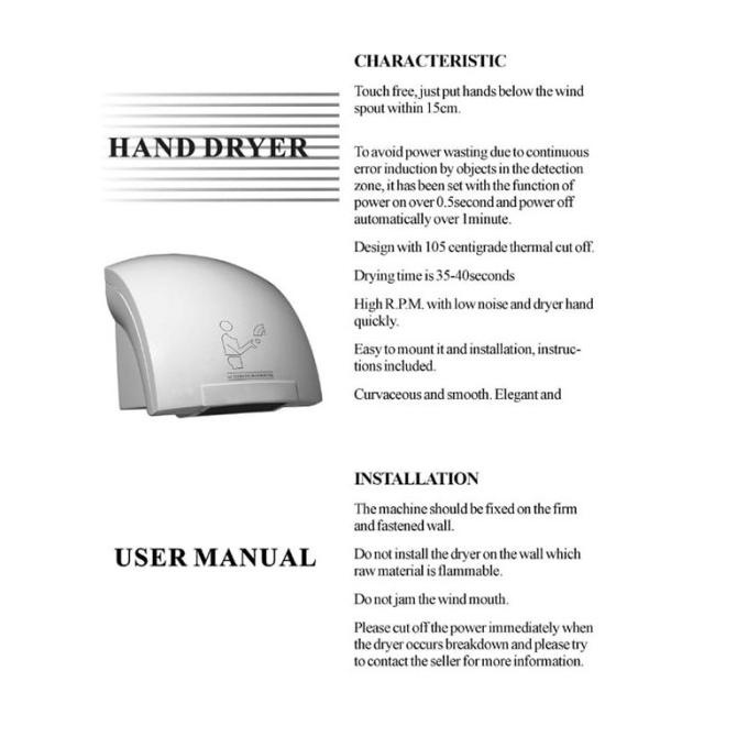 Hand Dryer Automatic Hand Dryer Pengering Tangan Otomatis Pengering