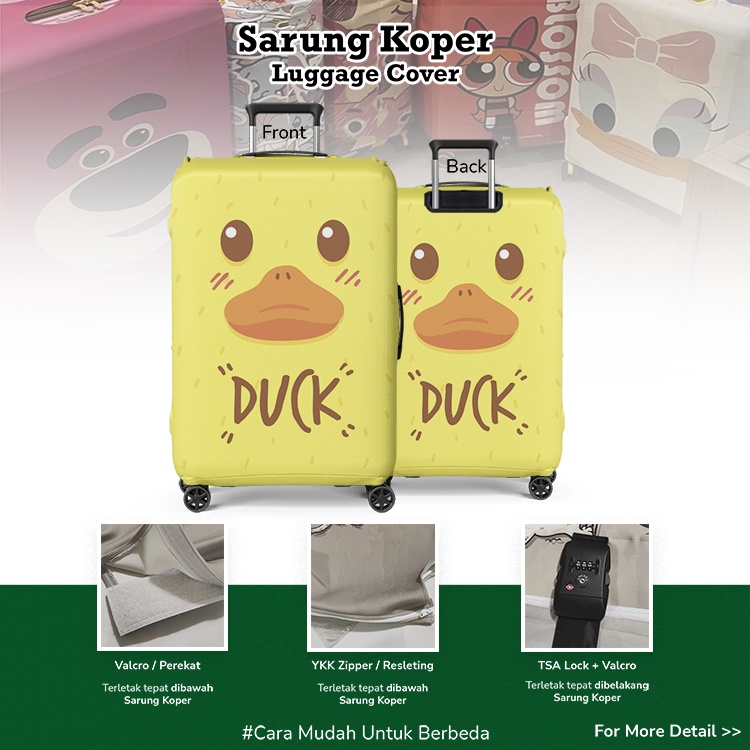 Cute Duck Luggage Cover /Sarung Koper Unik /Pelindung Koper