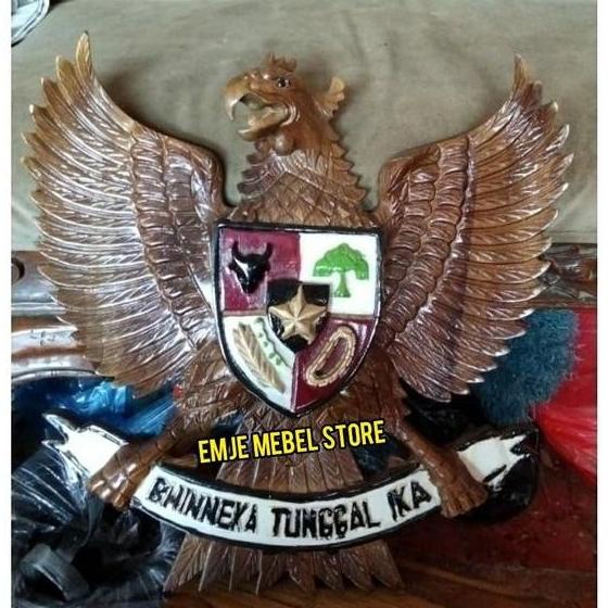 Hiasan Dinding Dekorasi Kayu Lambang Burung Garuda Jati