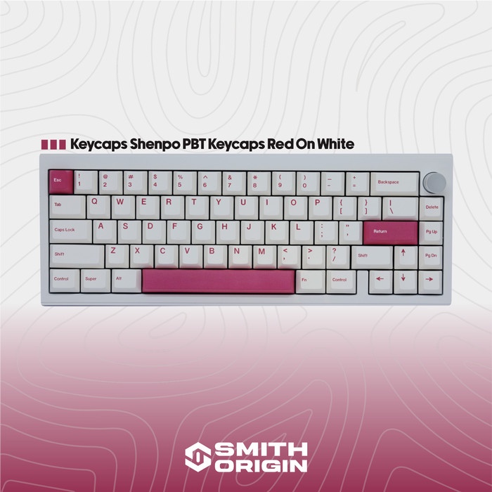 Shenpo PBT Keycaps Red On White