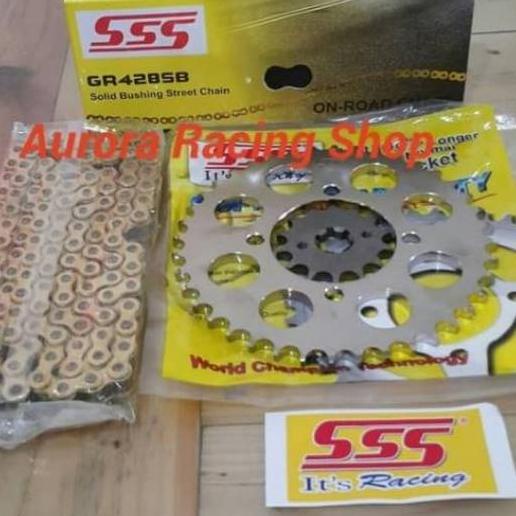 Gear Set Sss Rx King & Rantai Sss 428 Sb Gold