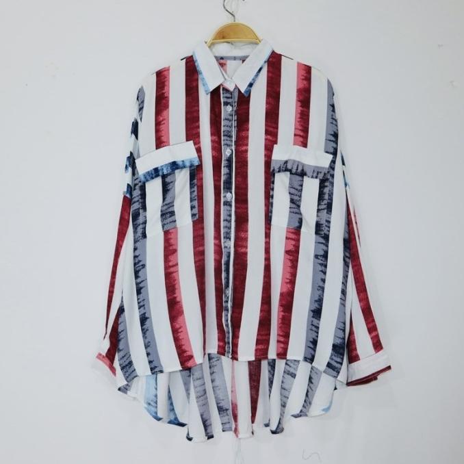 Bigsale Kemeja Wanita Jumbo Ld 140 Katun Oversize Baju Atasan Big Size