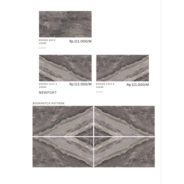Keramik Glossy Motif Marbel Brown Ukuran 40x80 tipe bookmatch by Platinum/Keramik Kualitas 1 Grade A