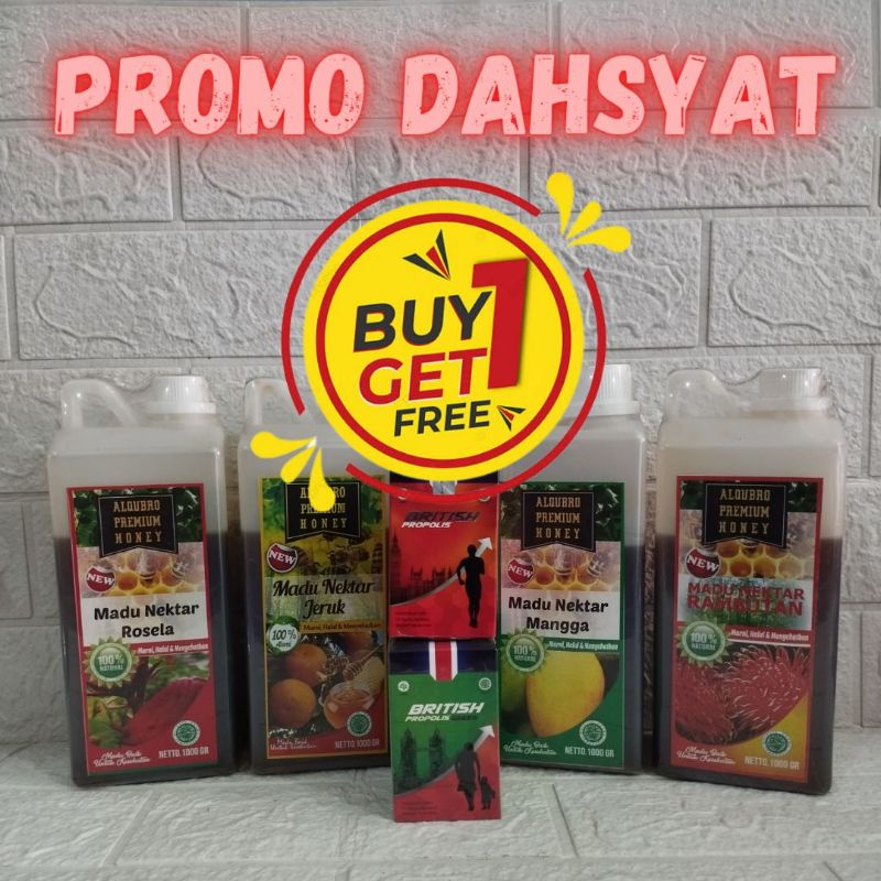 BRITISH PROPOLIS GRATIS MADU AL QUBRO PREMIUM NEKTAR SEKILO