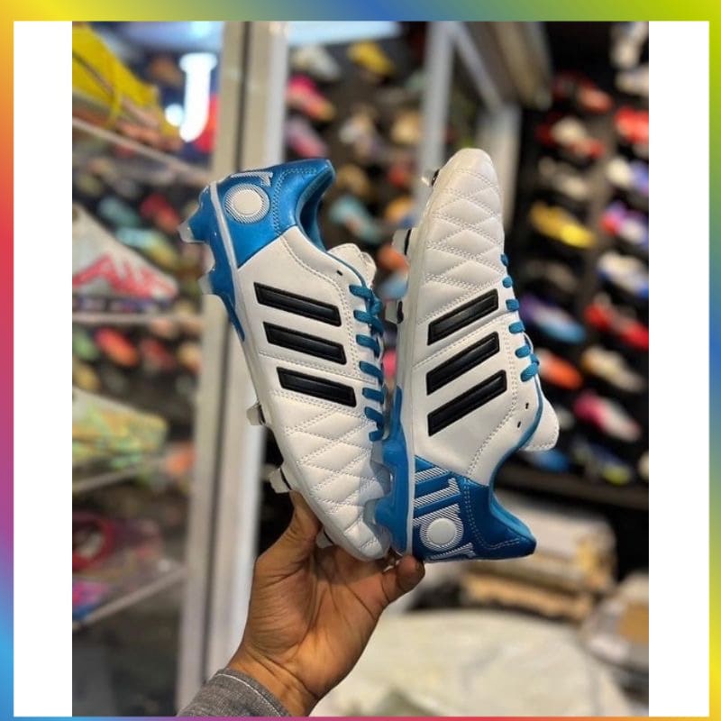 Murah Sepatu Bola Adidas Adipure 11 PRO White Blue Elegan