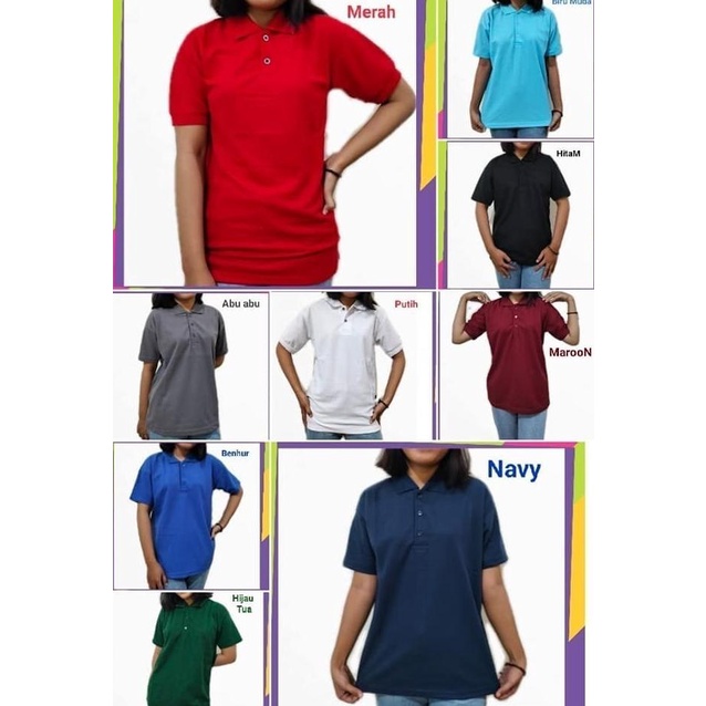 Kaos Kerah Wanita Polos / Kaos Polo Wanita / Kaos Kerah Polos Winstar