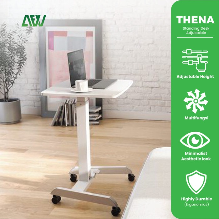 

THENA Standing Desk Adjustable Height Mobile Minimalis Multifungsi