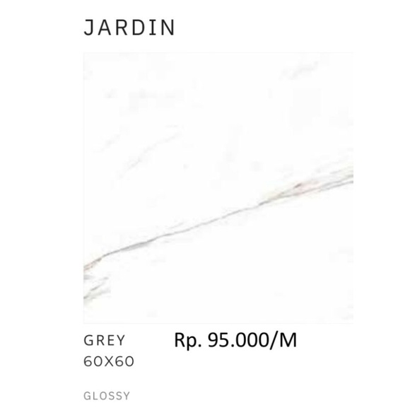 Keramik Glossy Motif Marbel Putih Abu Jardin Ukuran 60x60 by Platinum/Keramik Kualitas 1 Grade A/Ker