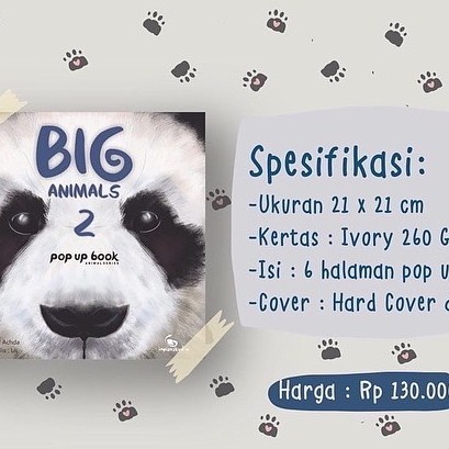 

Price!! buku cerita anak pop up big animals 2 impian studio